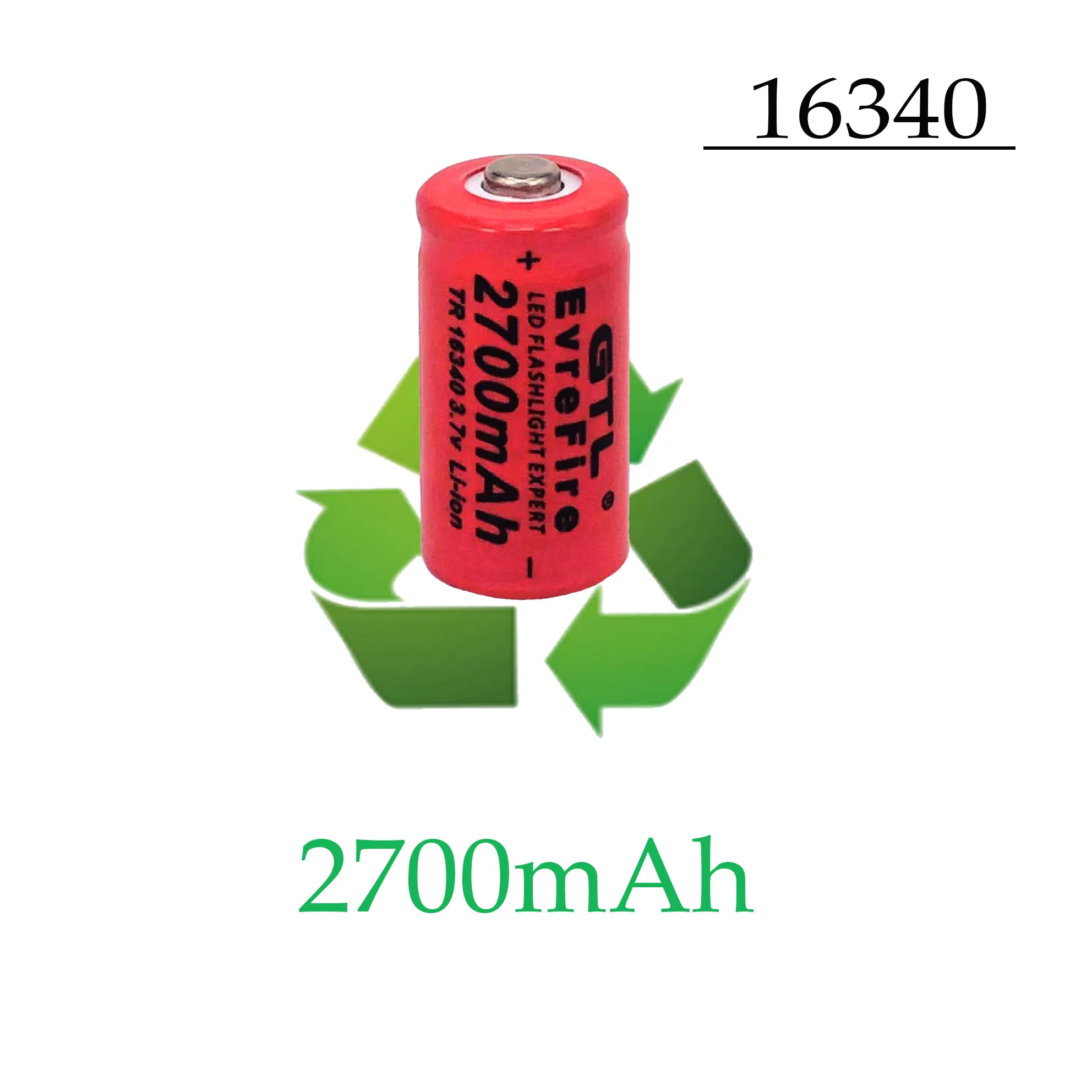 Новый 2700 мА/ч Перезаряжаемые 3 7 V Li-Ion 16340 батареи CR123A Батарея светодиодный фонарик