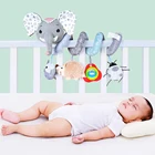 Развивающие игрушки для малышей 0-12 месяцев, Детская плюшевая игрушка-погремушка в виде животного, мобиль для детской коляски, кроватка, детские игрушки
