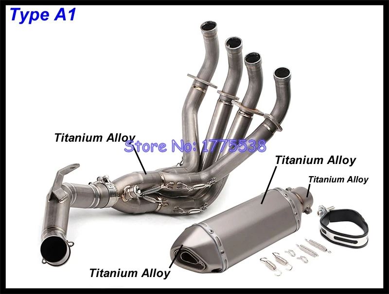 For Kawasaki Z900 2017-2020 Motorcycle Exhaust System with Titanium Alloy Collector Header Muffler Escape | Автомобили и