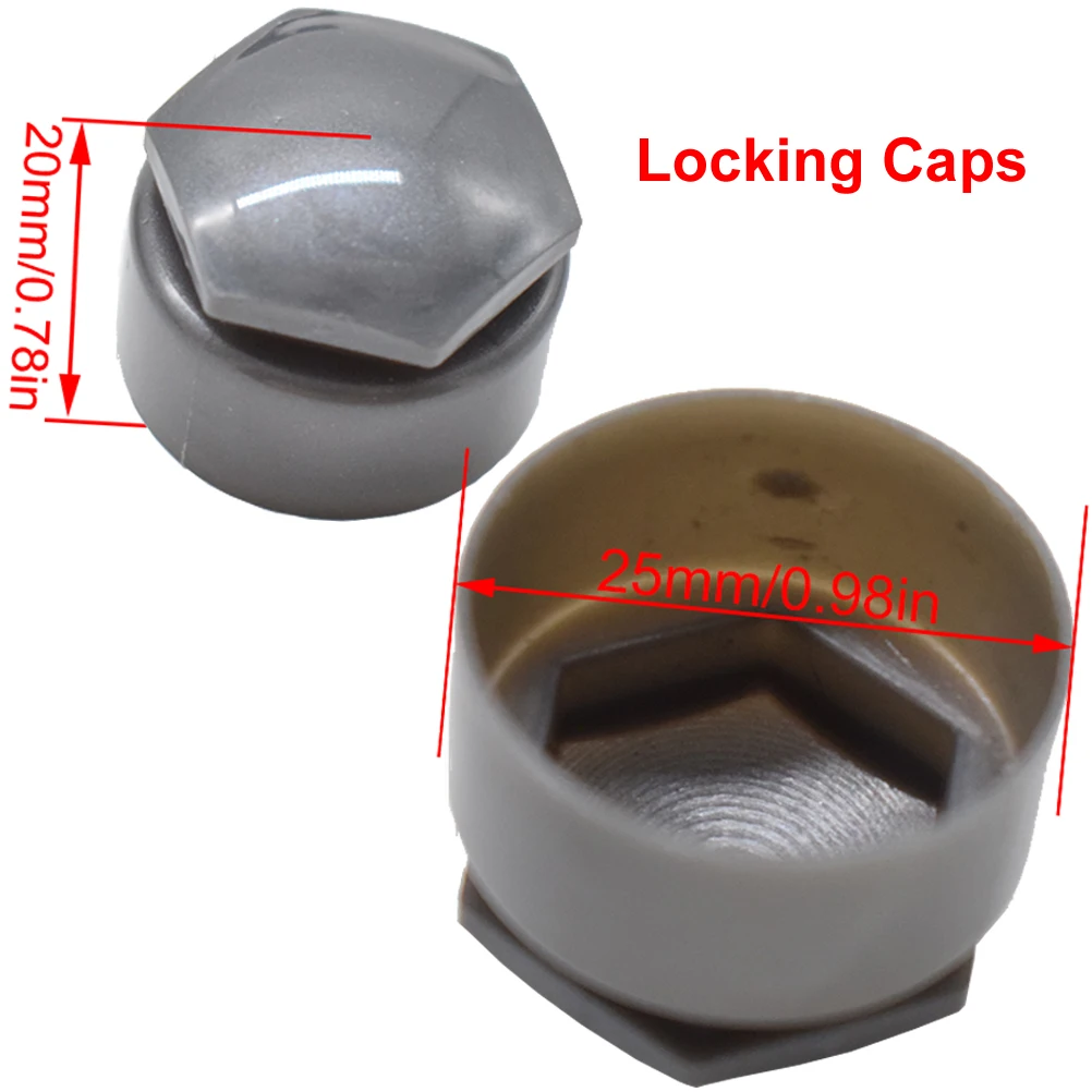 20x Grey Wheel Nut Bolt Cap Full Cover w/ Removal Tool 25mm For Audi A1 A7 A8 TT RS6 Lug Screw Caps Protector Accessories | Автомобили и