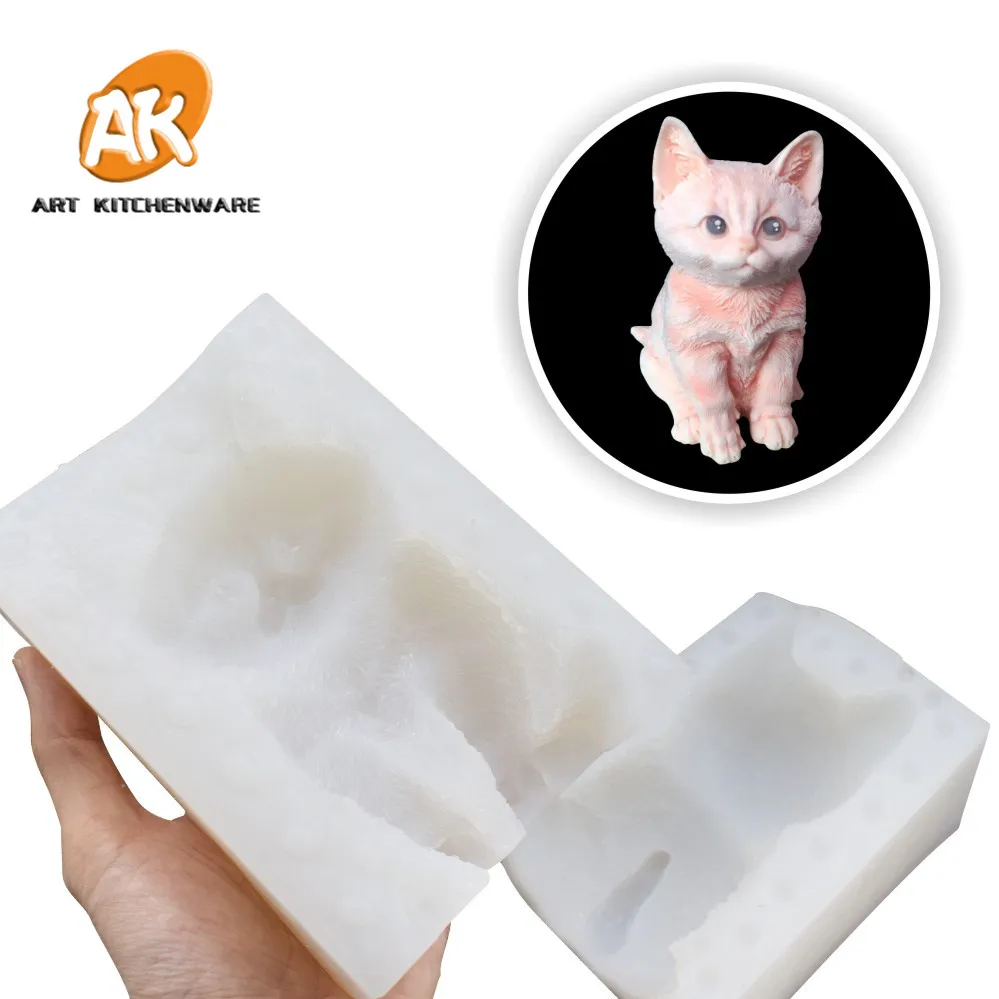 3D кошка силиконовые формы свадебный торт украшения помадка плесень шоколадные конфеты Fimo глина плесень
