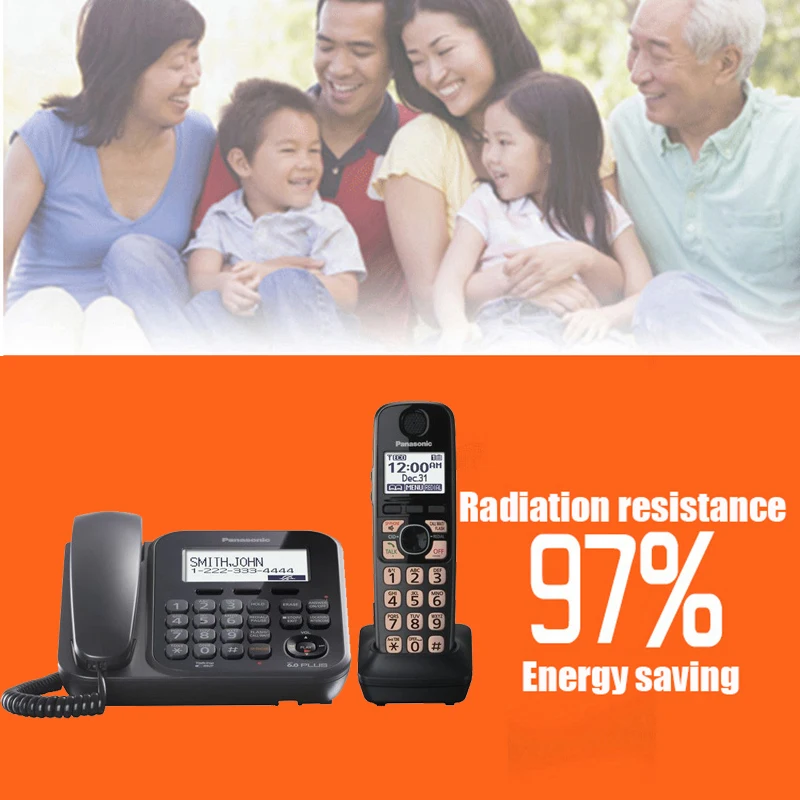 1 9 ghz digital cordless phone with answer machine handfree voice mail backlit lcd wireless telephone for office home black free global shipping