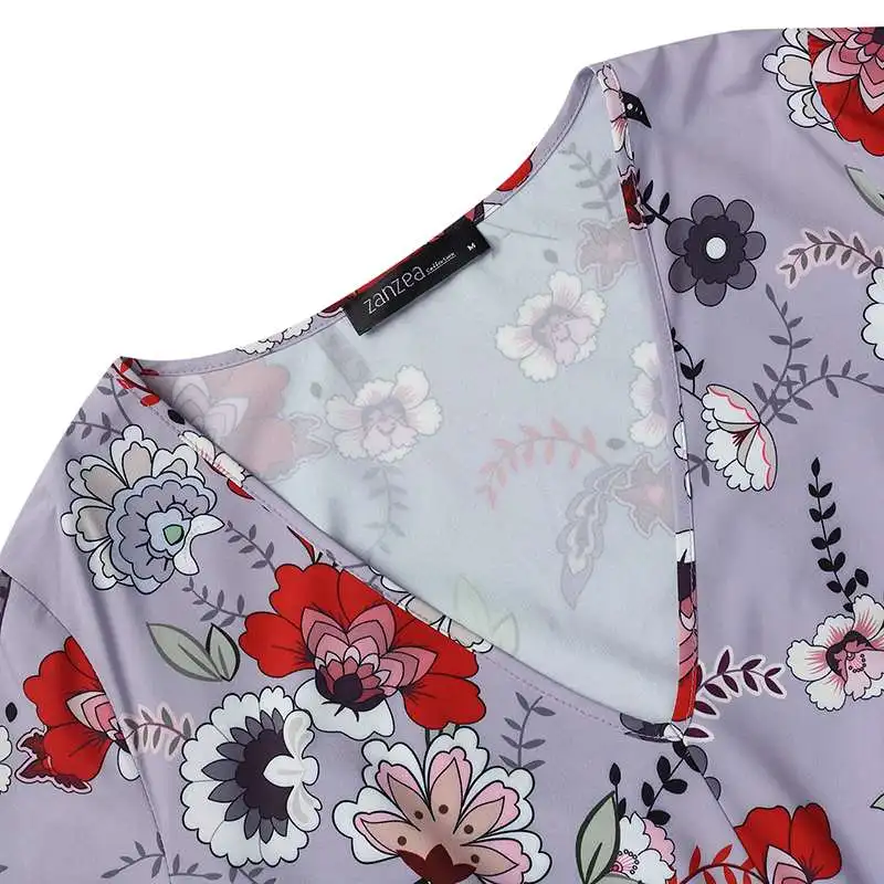 Осенний праздничный сарафан ZANZEA Повседневный 3/4 рукав длинный макси Vestido женский сексуальный v-образный вырез с цветочным принтом богемное женское платье халат