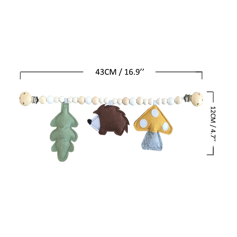 Baby Pram Pacifier Clip Chain Wooden Beads Mobile Stroller Pendant Rattle Toys Bed Bell Bracelet Infant Neborn Baby Shower Gift