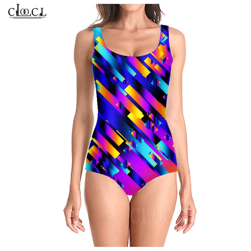 Красочные облегающие модные сексуальные женские купальники с 3D рисунком Женский