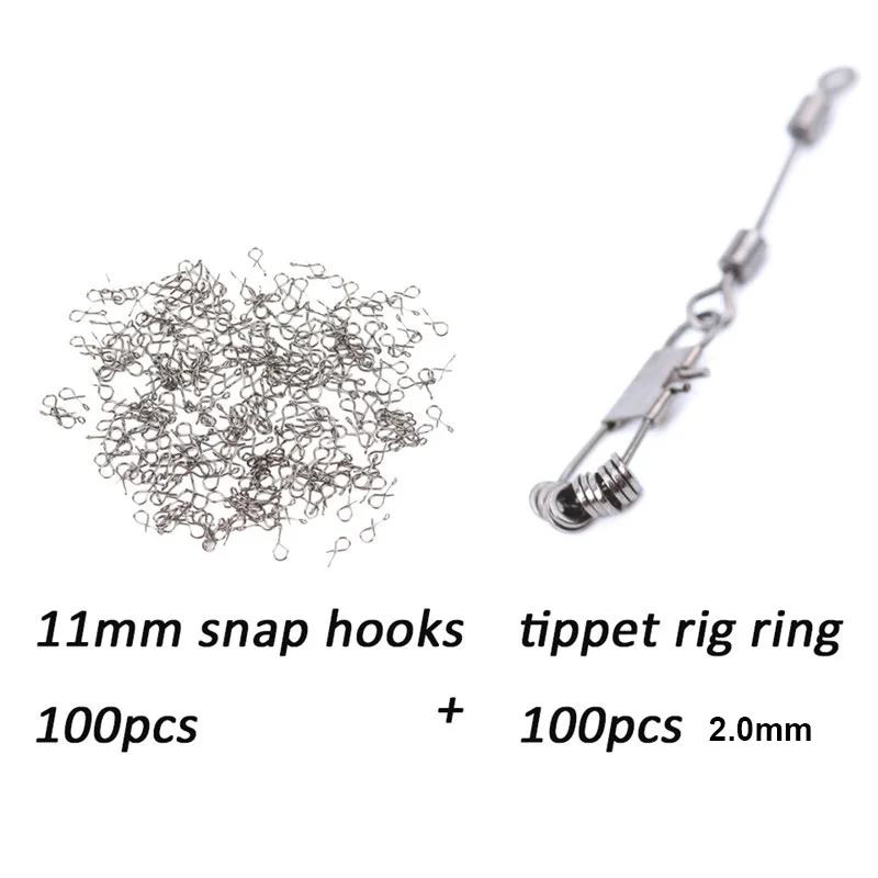 11mm snap 2mm rig Maximumcatch 100 шт./лот рыболовные крючки для ловли нахлыстом, Быстросменные крючки для мух и приманки, рыболовные снасти из углеродистой стали - Цвет: 11mm snap 2mm rig
