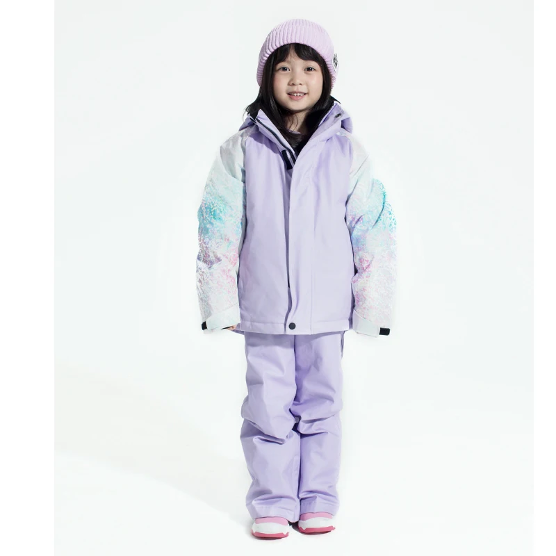 Ski Suit Girls Ski Overalls Warm Waterproof Outdoor Sports Snow Suit Coats Children Hooded Raincoat Snowboarding Jackets