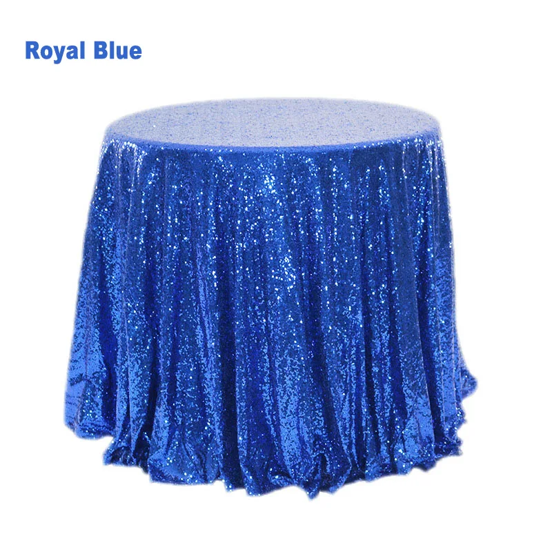 Royal Blue Роскошная скатерть с золотыми блестками, блестящая круглая прямоугольная вышитая скатерть для свадебной вечеринки, Рождественское украшение - Цвет: Royal Blue