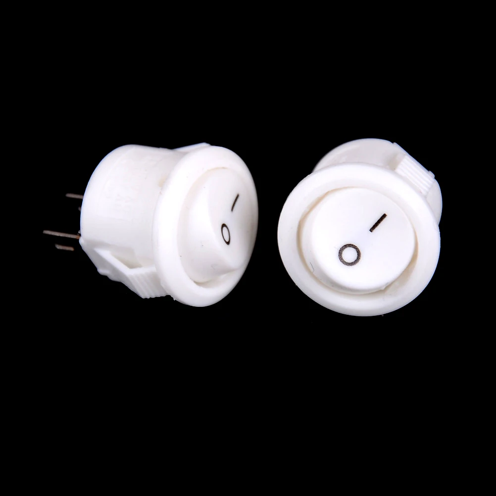 

10pcs Self Locking Press Switch Boat Rocker Round Push Button ON/OFF Power Switches AC 250V 3A Electrical Equipment SPDT