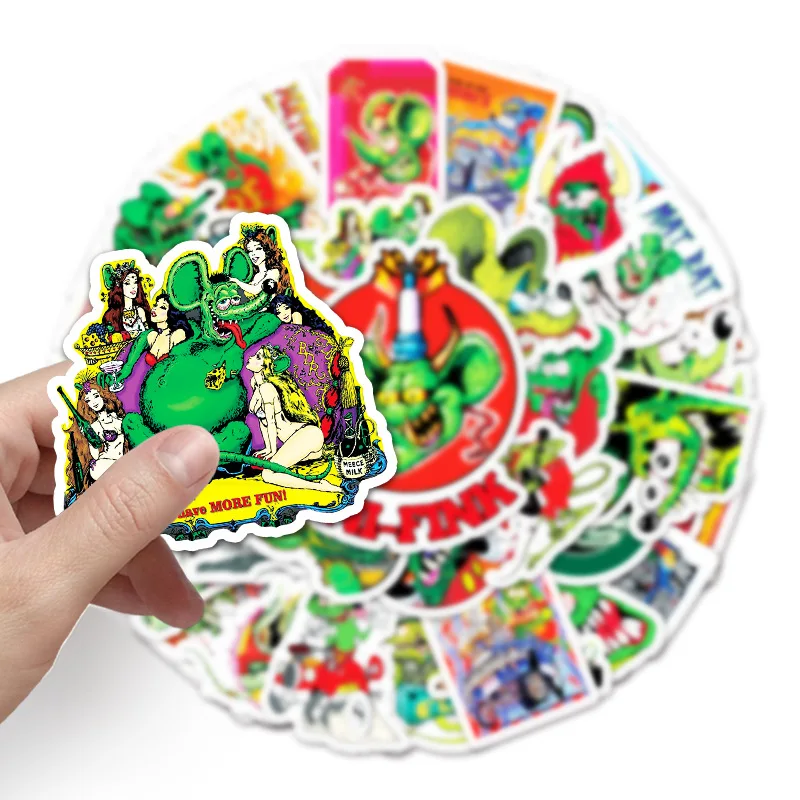 10/50pcs Rat fink Mouse Waterproof Stickers for Mobile Phone Laptop Luggage Guitar Case Skateboard Bike Car Decal Stickers