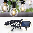 Светодиодный светильник Эдисона на солнечной батарее, 10 прозрачных ламп, 18 футов, вечерние украшения для патио