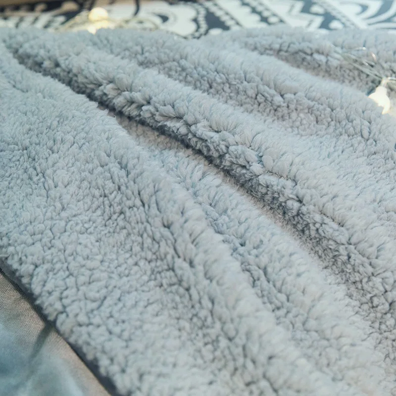 

Claroom Thick Double Layer Lamb Wool Blanket Super Soft Solid Color MacaronBlanket Casual Blanket For Bed ZX02#