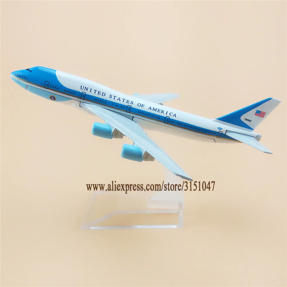 Новинка 16 см авиа США ВВС One B747 авиакомпании Боинг 747 металлический самолет |
