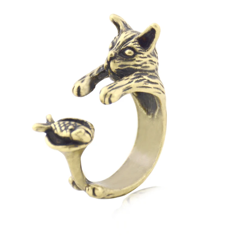 Кольцо мужское/женское металлическое черное с рыбками | Украшения и аксессуары