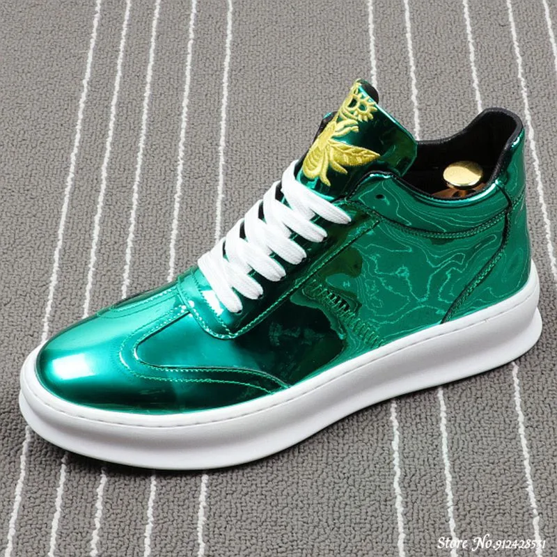 Туфли мужские высокие с вышивкой повседневные кроссовки Мокасины лоферы обувь