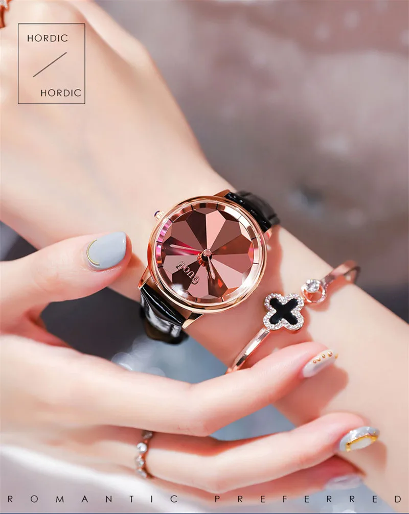 Fashion Women Leather Casual Watch Luxury Analog Quartz Crystal Wristwatch Casual Female Wristwatch Luxury 2019 zegarki damskie enlarge