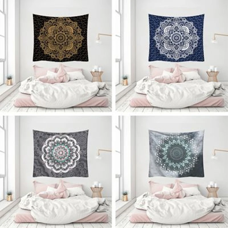 Индия Мандала стандартная подвесная ткань Datura полиэстер настенные пляжные