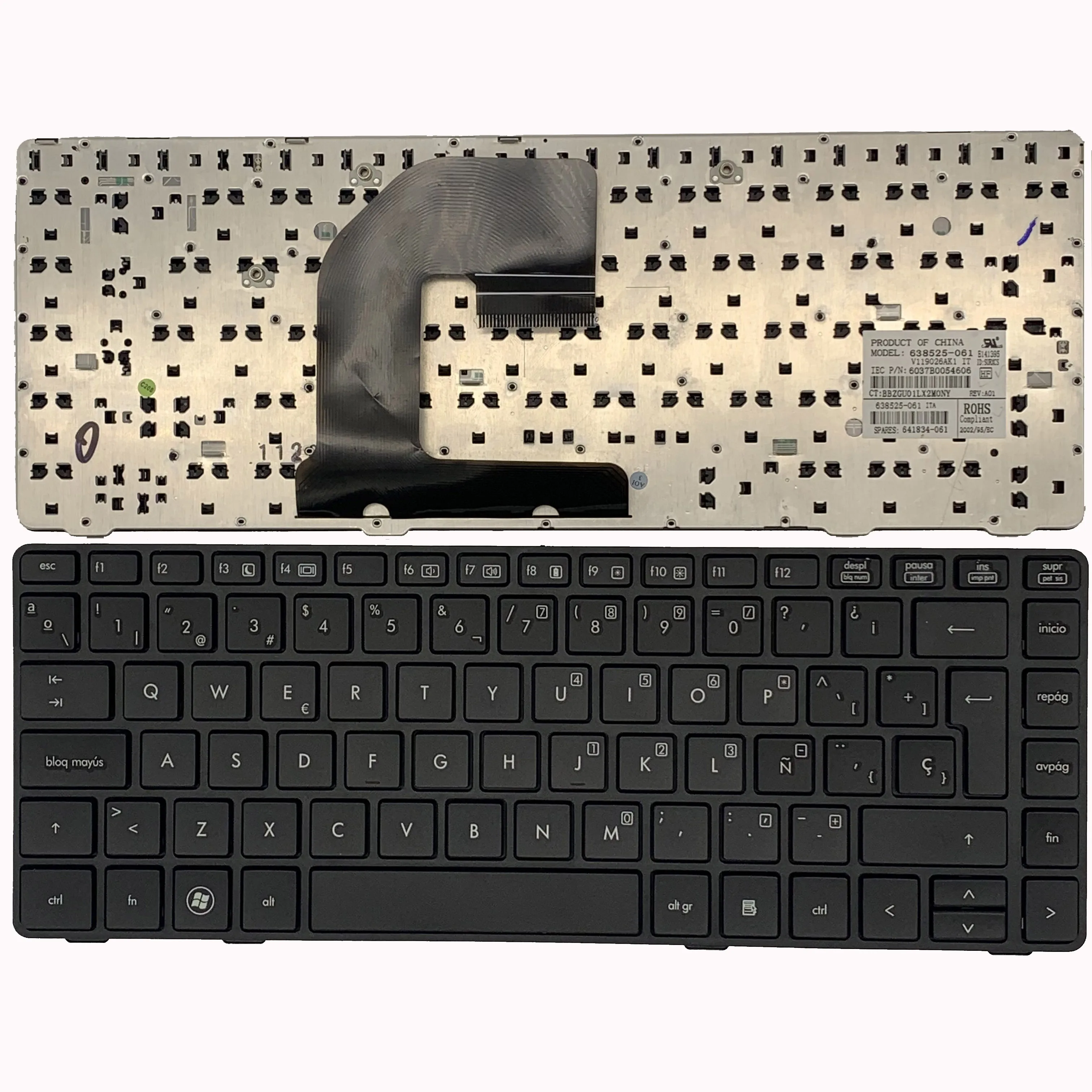 Новая испанская клавиатура SP для HP EliteBook 8470B 8470P 8470 8460p 8460w 8470W ProBook 6460 6460b 6465B 6475B 6470B черный каркас.