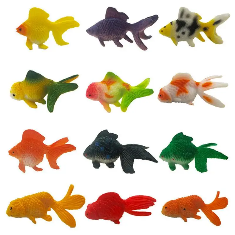 Фигурка Золотая рыбка Реалистичная 12 шт. аксессуары для аквариума (случайный