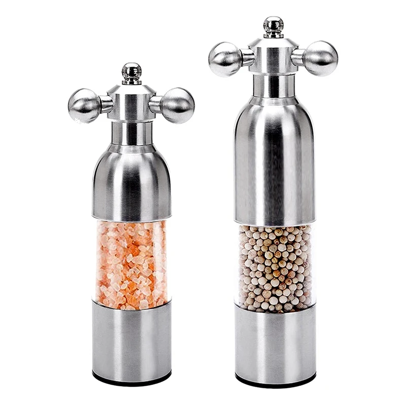 Нержавеющая сталь мельница для соли и перца солонка набор с ручкой сверху кран