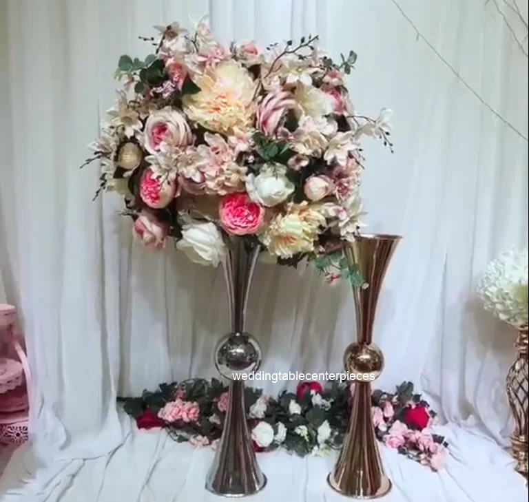 8 шт) Серебряная ваза и цветок в центре стеклянная труба для свадеб Tb3011 | Дом сад