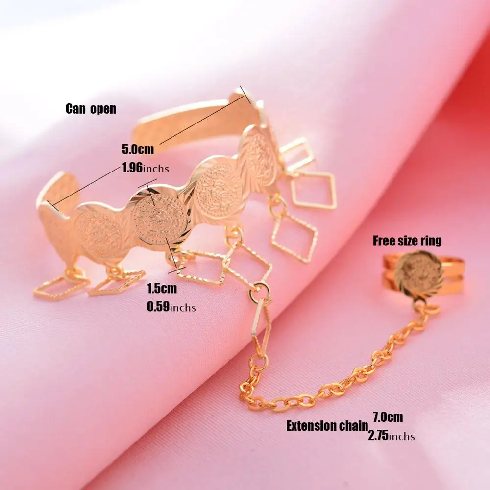 Медные браслеты Wando С Монетами Золотого Цвета для маленьких девочек ювелирные