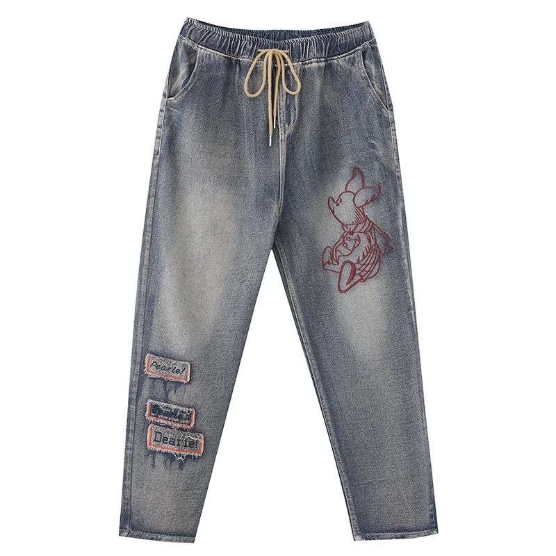 

Jeans Woman Cartoon Embroidered Loose Casual Jeans For Women 2021 New Spring Summer Ladies Girl Female Harem Pants