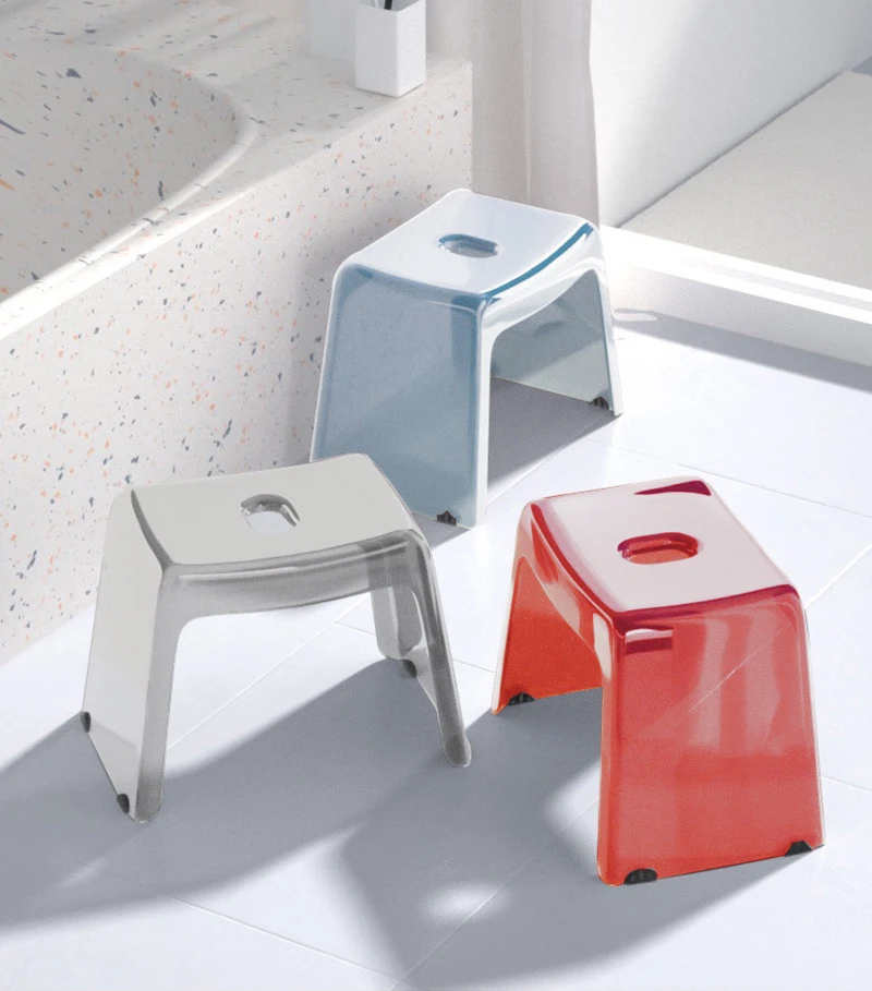 JOYLOVE Bathroom Bath Stool Non-Slip Transparent Shoe Change Toilet Thickened Plastic Bench Acrylic Low | Мебель