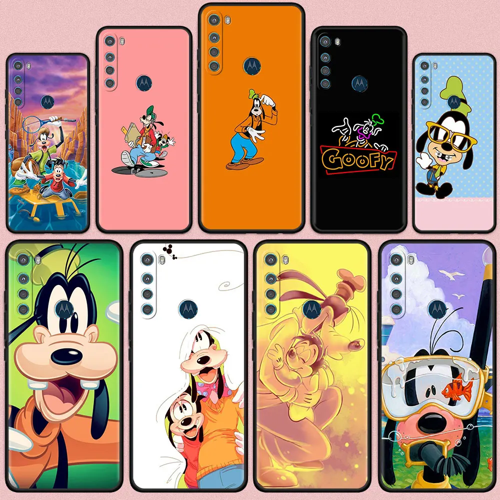 

Disney Funny Goofy Case for Motorola G30 One Fusion Plus G9 Play G8 Power Lite E6s Luxury Black Soft Cover Shell Capa