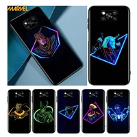 marvel hero color for xiaomi poco x3 nfc x2 m3 m2 f2 f3 pro c3 f1 a2 lite mix3 play silicone soft black phone case