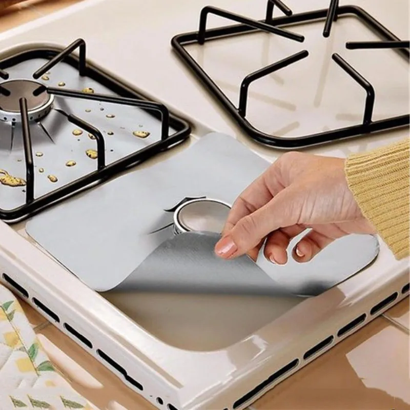 Reusable Foil Cover Gas Stove Protector Non-Stick Stovetop Burner Sheeting Clean Liner For Kitchen Cookware Cooking Cleaning Mat | Дом и сад
