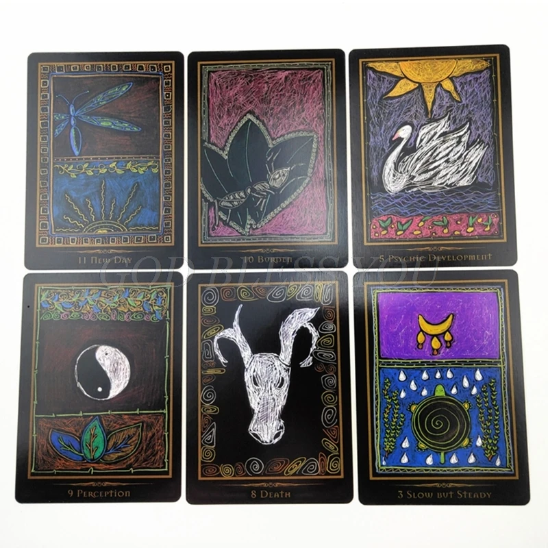 Shamanic Healing Oracle Cards 44 Deck Tarot English Divination Board Game Drop Shipping | Спорт и развлечения