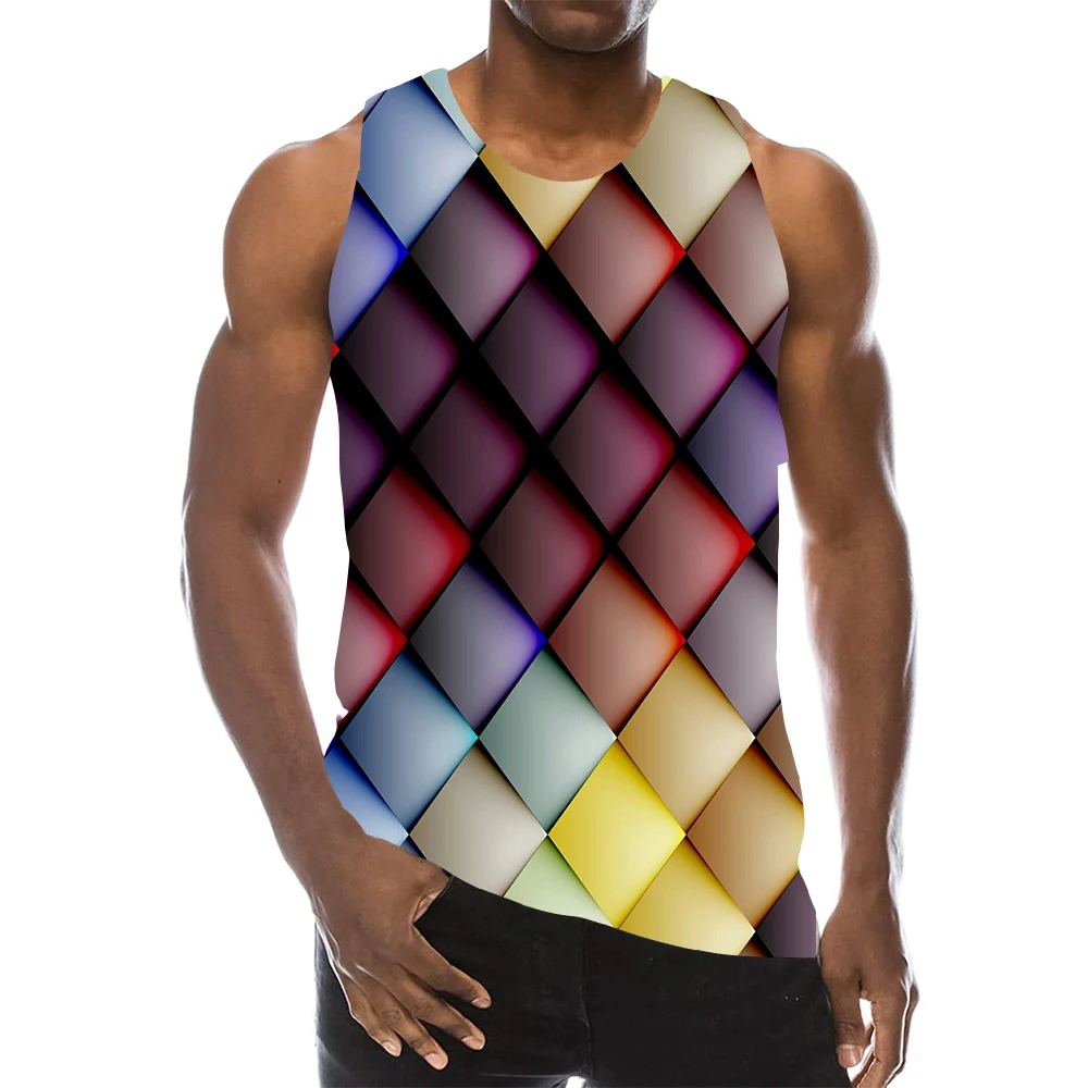 

Men's Graphic Tank Tops 3D Print Boy Black Sleeveless Pattern Top Black Tees Men Black Style Top