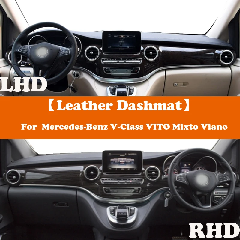 

Кожаный замшевый коврик для приборной панели, аксессуары, автомобильные чехлы для приборной панели, Солнцезащитная подушка для Mercedes-benz V-class...