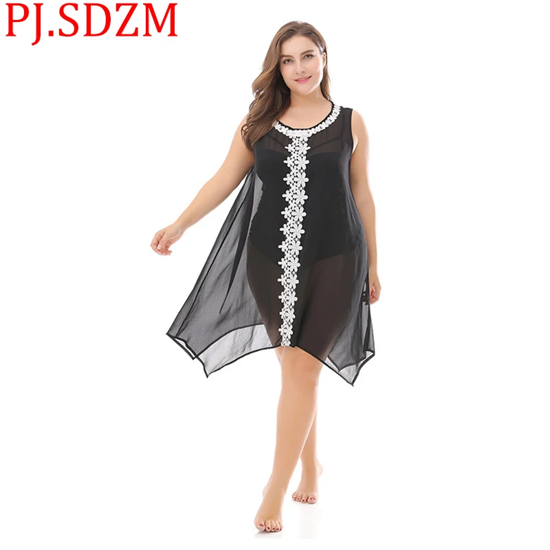 Летнее Европейское женское черное платье ультра-тонкое шифоновое