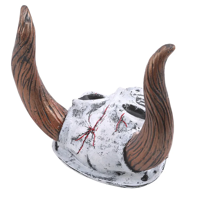 Двойные рога повязка на голову один рогатый тиара Хэллоуин Череп Вуаль головной