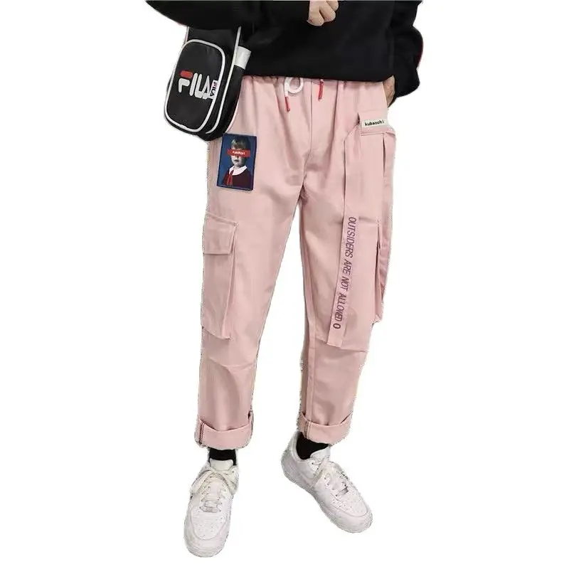 

2021 Spring, Autumn and Winter New Products Loose Hong Kong Style Overalls Straight Slim Fit Casual Street Pants Male Student