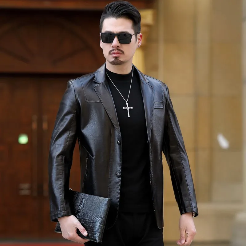 Мужская замшевая куртка из искусственной кожи пальто на весну и осень Женская