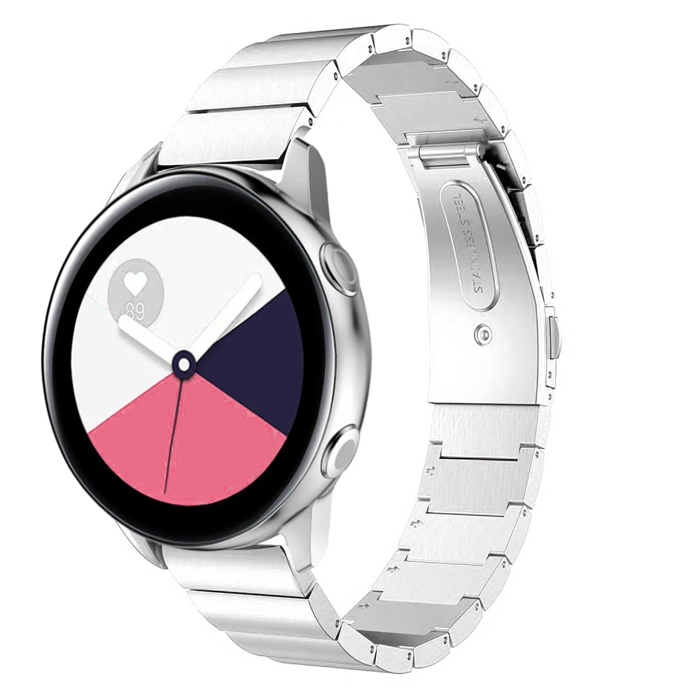 Для Samsung galaxy watch Active 2 44 мм 40 нержавеющая сталь 20 ремешок для часов браслет металл