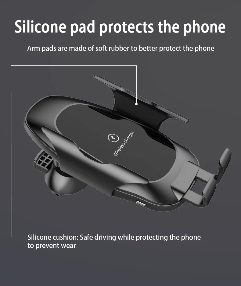 

New Technology 10w Qi Fast Charging Car Mount Charger Auto Clamping Air Vent Phone Holder Wireless Car Charger for Phone 12 11