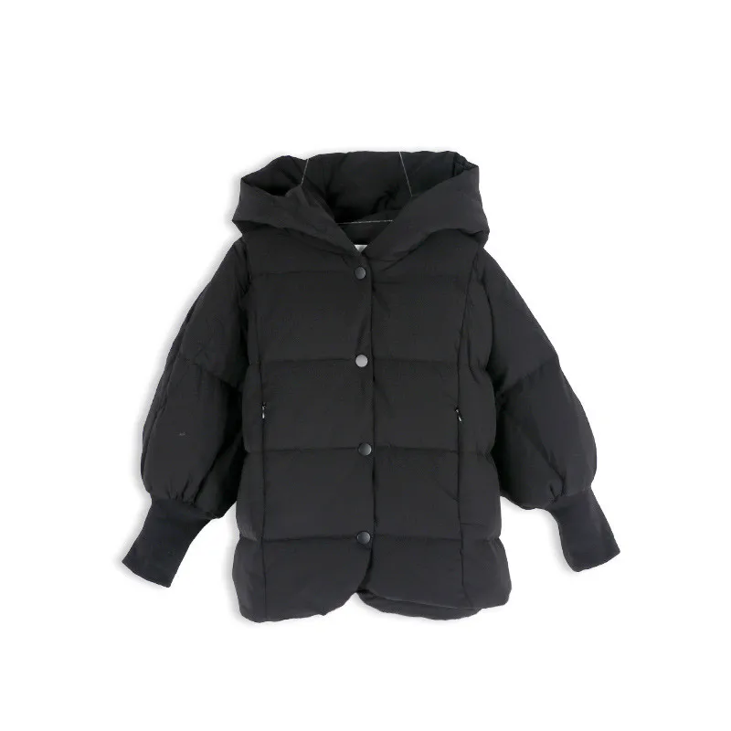 Красный пуховик для девочек с рукавом летучая мышь однотонная куртка | Мать и