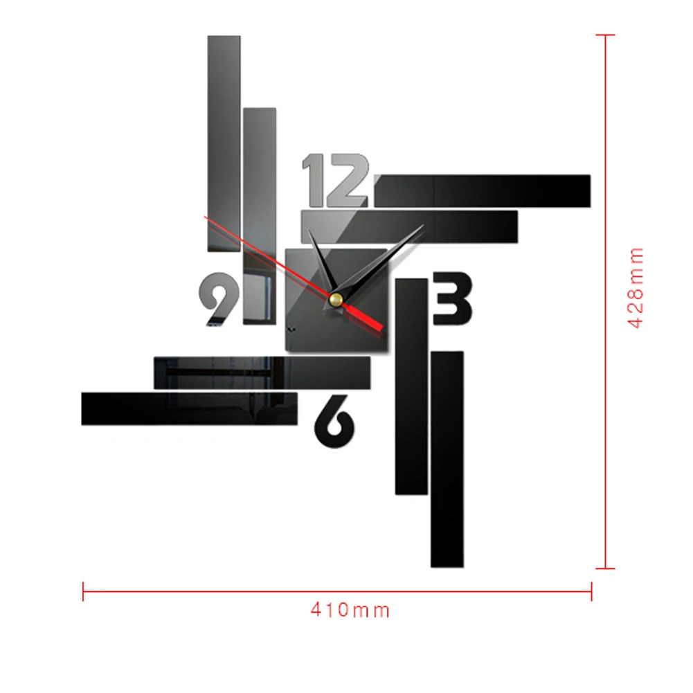 Модные настенные часы Большие Современные Простые зеркальные наклейки сделай