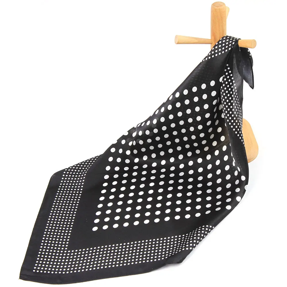 

Pure Silk Dot Print Women Scarf Bandana Silk Scarf for Hair Headband Female Handkerchief Women's Natural Silk Square Neck Scarf