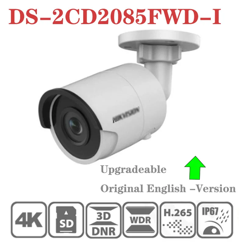 Hik 4K высокого Разрешение 3840*2160 сети IP пуля 8MP Камера DS 2CD2085FWD I 3D ДНР безопасности