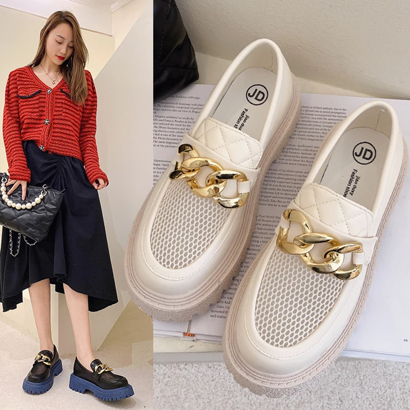 Туфли дерби женские модная повседневная обувь кроссовки лоферы с круглым носком