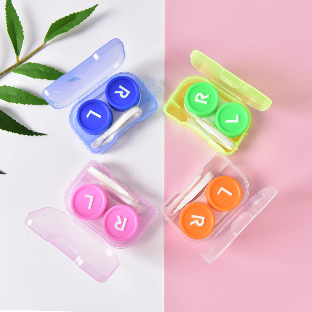 

1piece Plastic Transparent Pocket Contact Lens Case Travel Kit Easy Take Container Holder Random Color