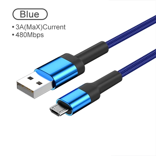 Blue OREY 3A Micro USB кабель для быстрой зарядки для samsung S9 USB кабель для Xiaomi Redmi Note 7 зарядный кабель USB кабель для передачи данных - Цвет: Blue