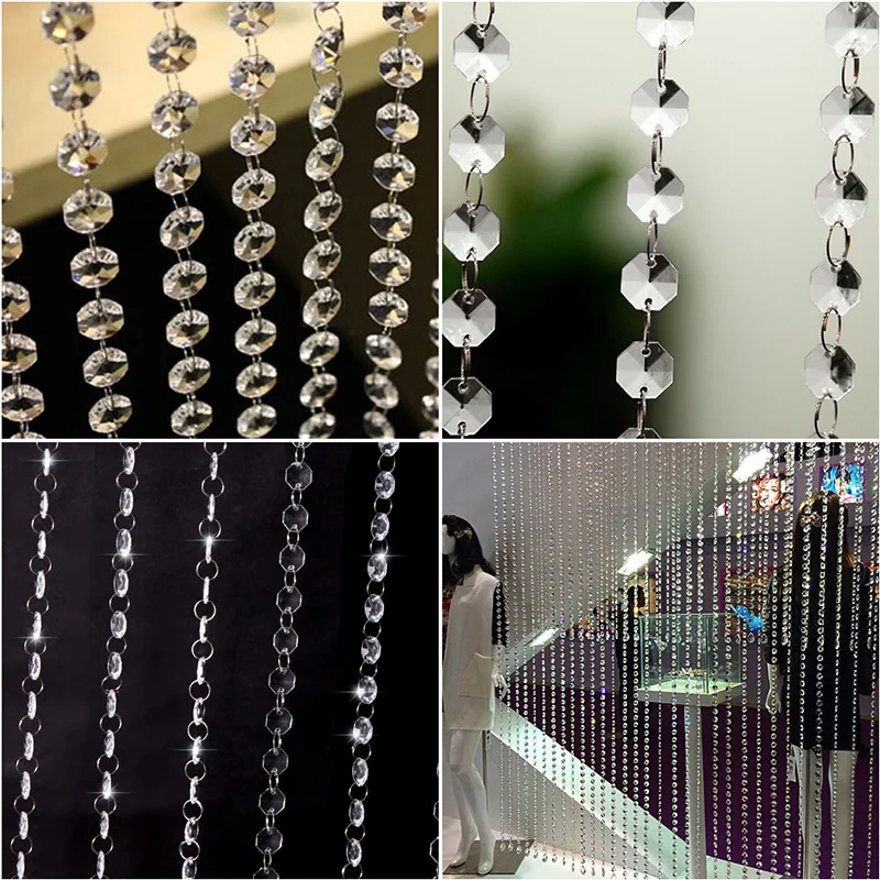 10PCS 1M DIY Wedding Decor Diamond Curtain Acrylic Crystal Beads String Strand Garland Haing Decorative Ornament | Дом и сад