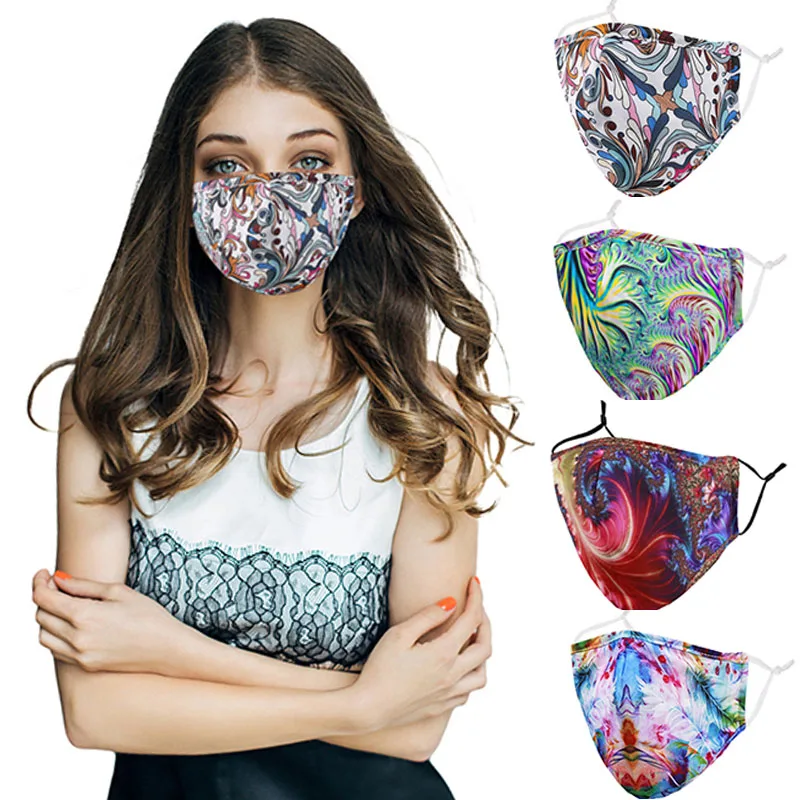 

Модная маска для лица для взрослых, регулируемые ремешки для ушей, моющиеся дышащие маски для рта для женщин, хлопковая маска с градиентным ...