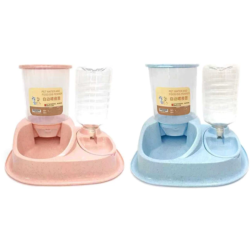 Cat Dog Automatic Feeders Set Drinker Fountain Big Capacity Detachab Auto Pet Water Dispenser Feeding Drinking Bowl | Дом и сад
